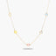 Collar de oro 18K circonitas multicolor 42-45 cm
