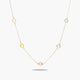 Collar de oro 18K circonitas multicolor 42-45 cm