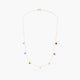 Collar de oro 18K circonitas multicolor 38-42 cm