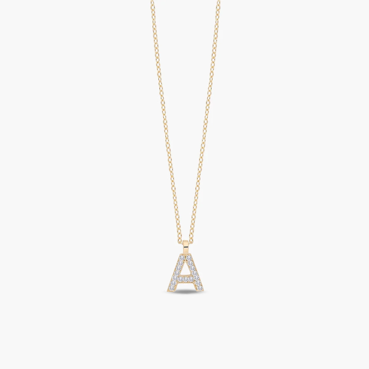 Collar oro 18K circonitas A ABECEDARY
