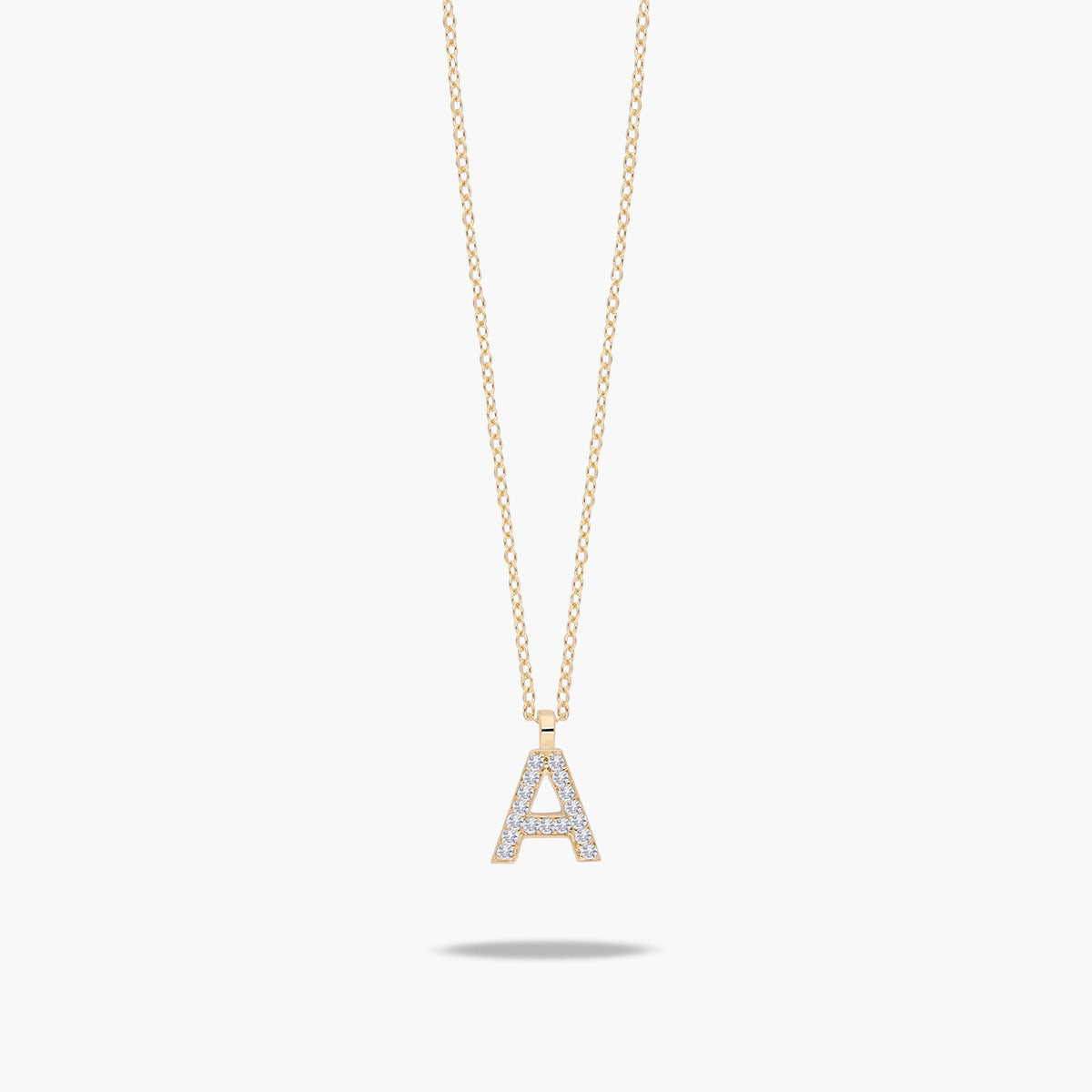 Collar oro 18K circonitas A ABECEDARY