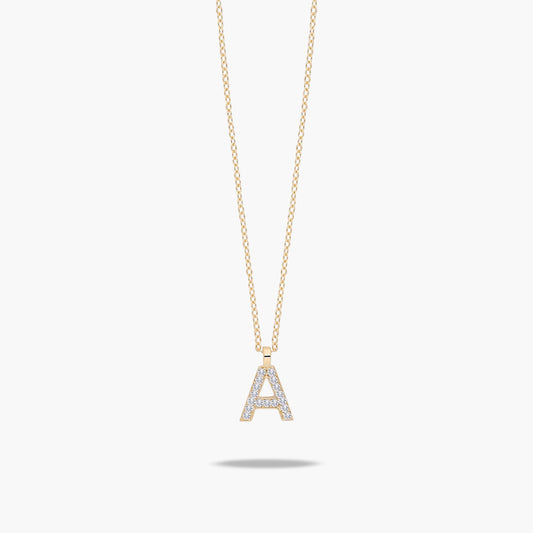Collar oro 18K circonitas A ABECEDARY