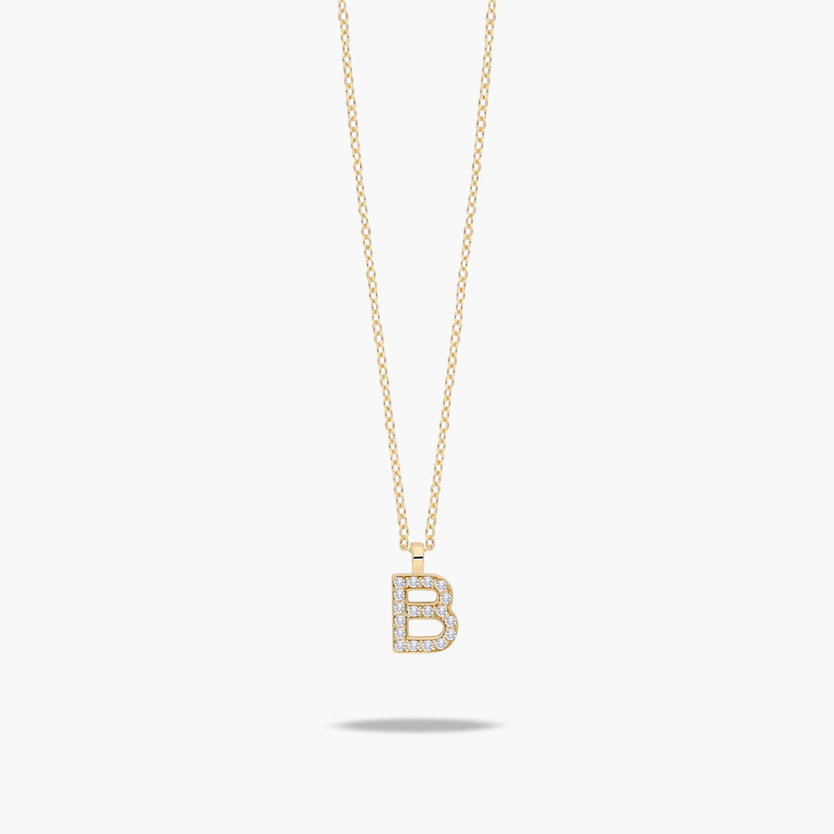Collar oro 18K circonitas B ABECEDARY