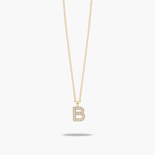 Collar oro 18K circonitas B ABECEDARY