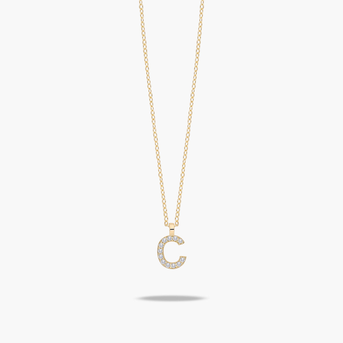 Collar oro 18K circonitas C ABECEDARY