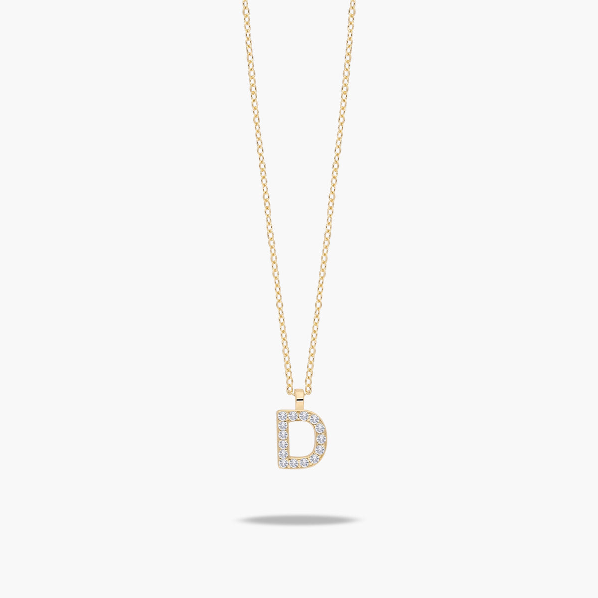 Collar de oro 18K circonitas D ABECEDARY