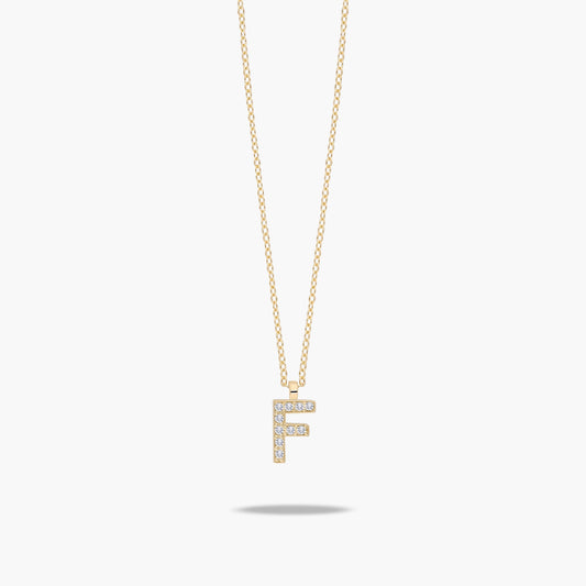 Collar de oro 18K circonitas F ABECEDARY