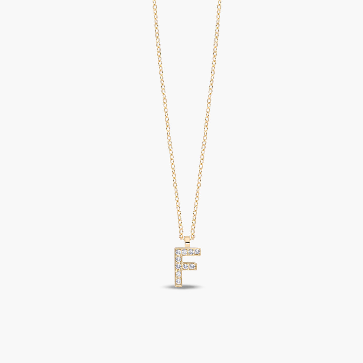Collar de oro 18K circonitas F ABECEDARY