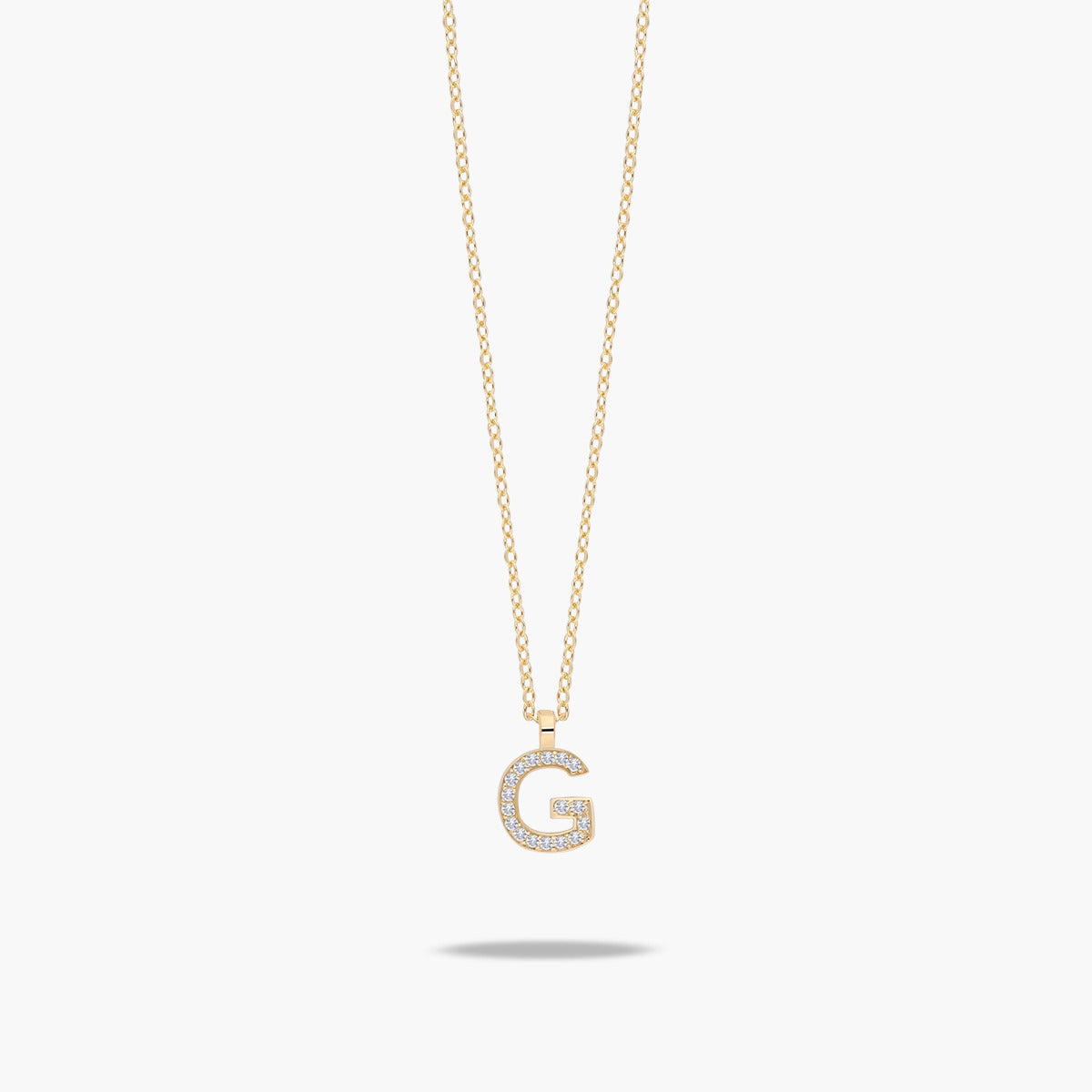 Collar de oro 18K circonitas G ABECEDARY