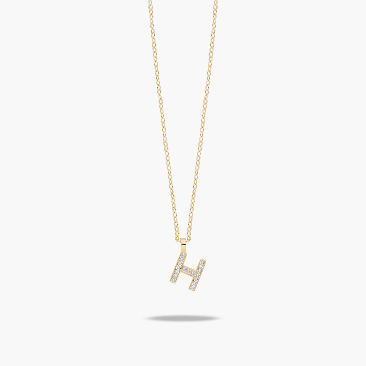 Collar de oro 18K circonitas H ABECEDARY