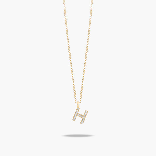 Collar de oro 18K circonitas H ABECEDARY