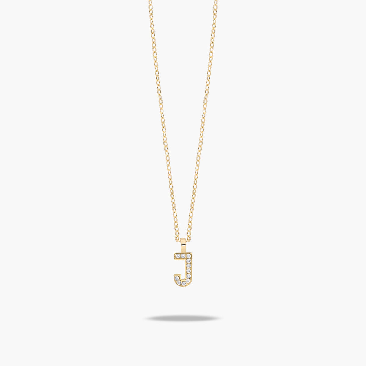 Collar de oro 18K circonitas J ABECEDARY