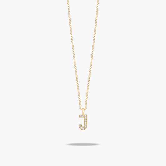 Collar de oro 18K circonitas J ABECEDARY
