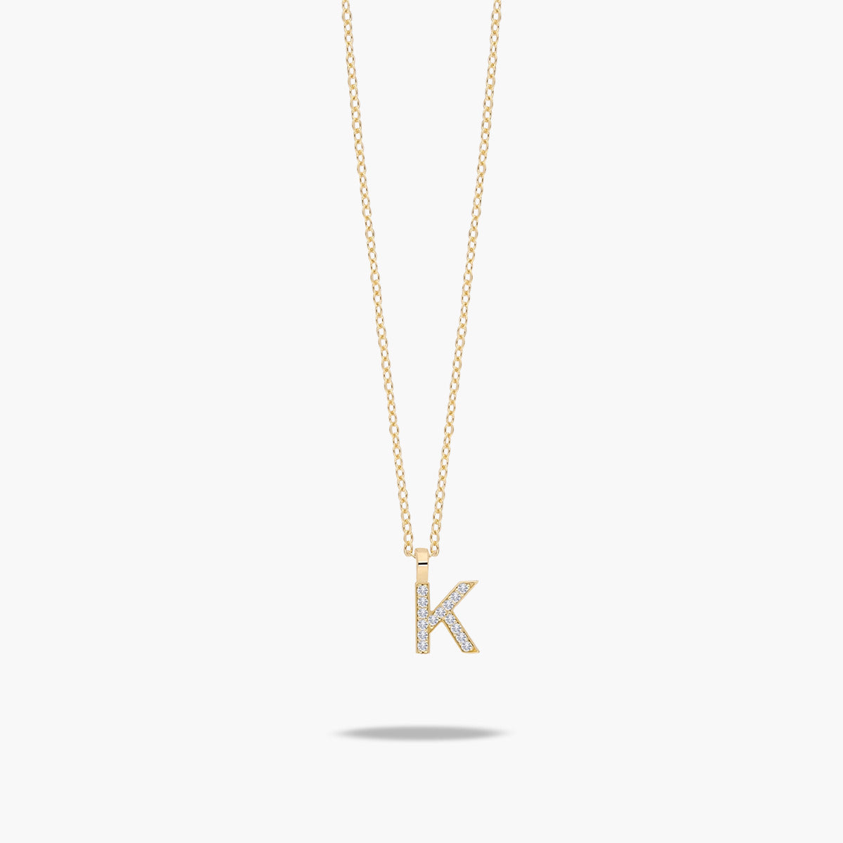 Collar de oro 18K circonitas K ABECEDARY