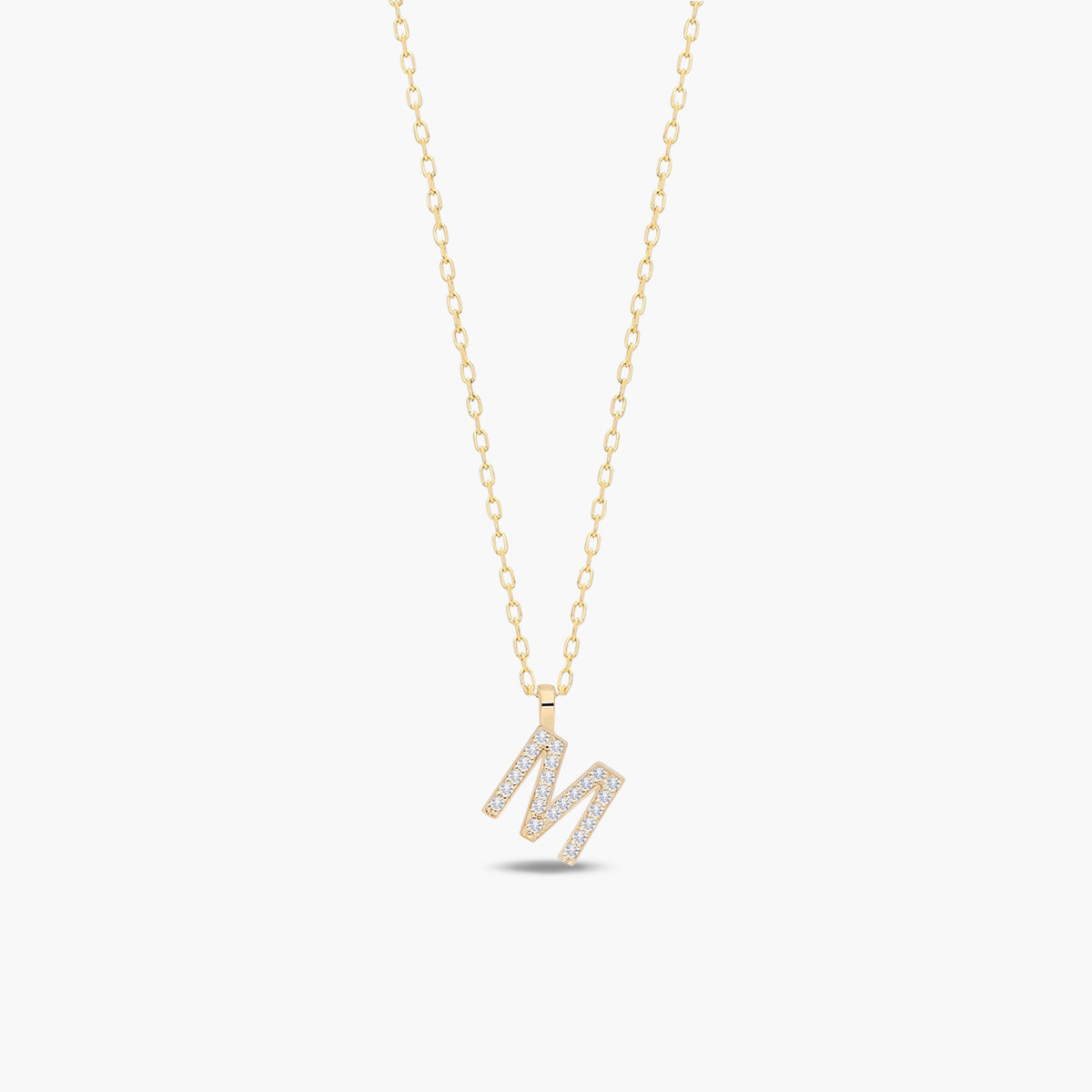 Collar oro 18K circonitas M ABECEDARY