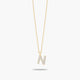 Collar de oro 18K circonitas N ABECEDARY