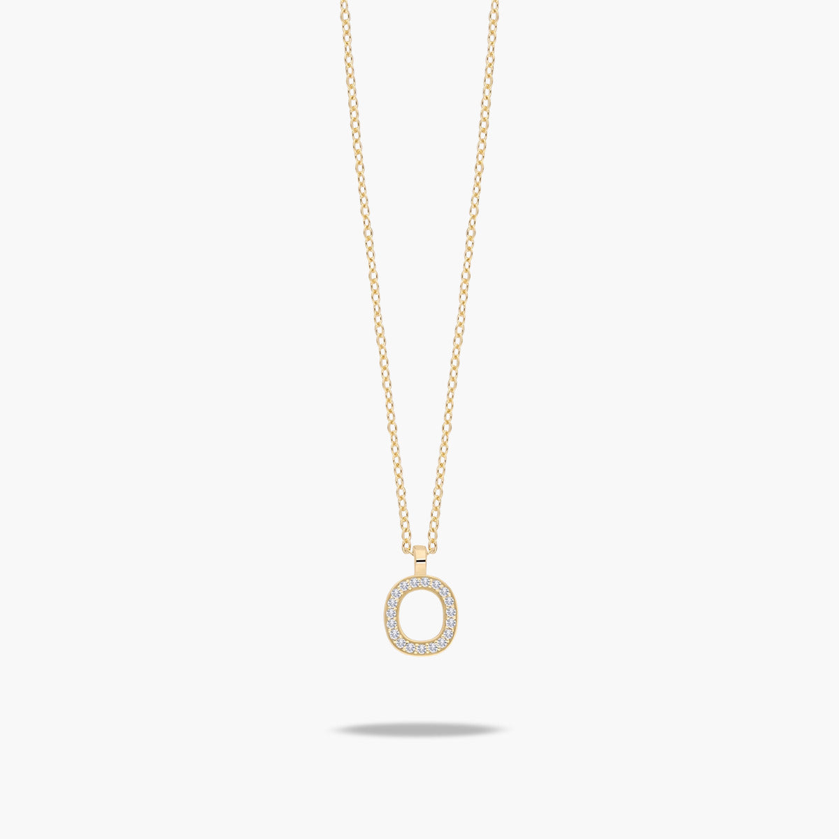 Collar de oro 18K circonitas O ABECEDARY