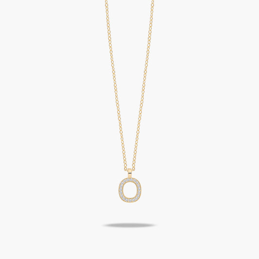 Collar de oro 18K circonitas O ABECEDARY