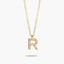 Collar de oro 18K circonitas R ABECEDARY