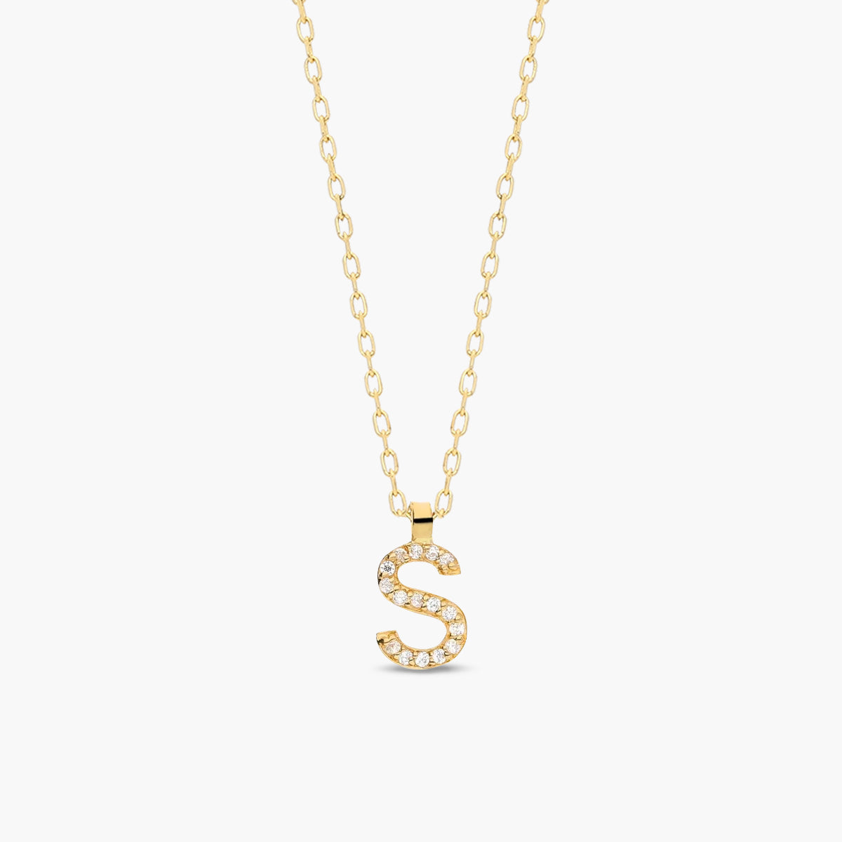 Collar de oro 18K circonitas S ABECEDARY