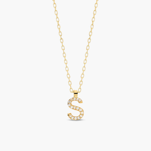 Collar de oro 18K circonitas S ABECEDARY