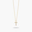 Collar de oro 18K circonitas T ABECEDARY