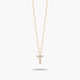 Collar de oro 18K circonitas T ABECEDARY