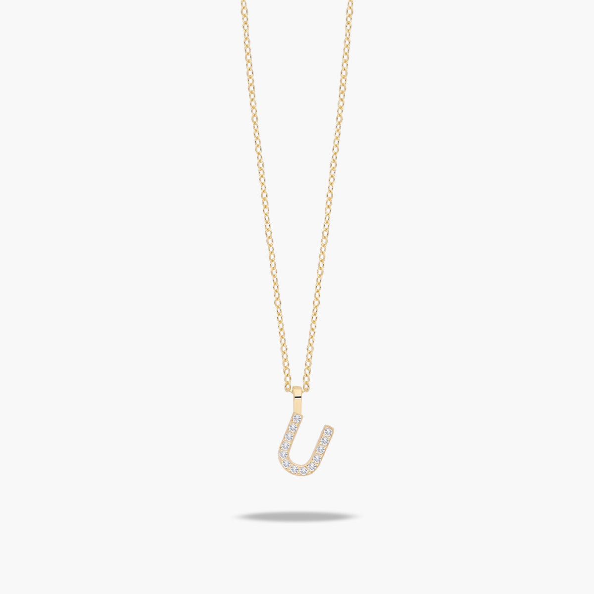 Collar de oro 18K circonitas U ABECEDARY