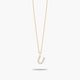 Collar de oro 18K circonitas U ABECEDARY