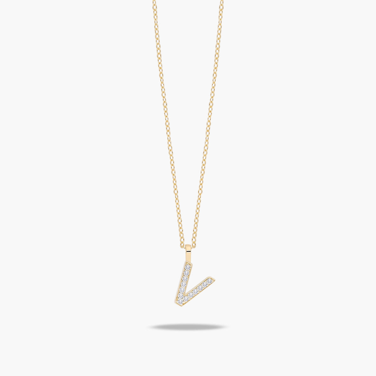 Collar de oro 18K circonitas V ABECEDARY