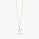 Collar de oro 18K circonitas V ABECEDARY
