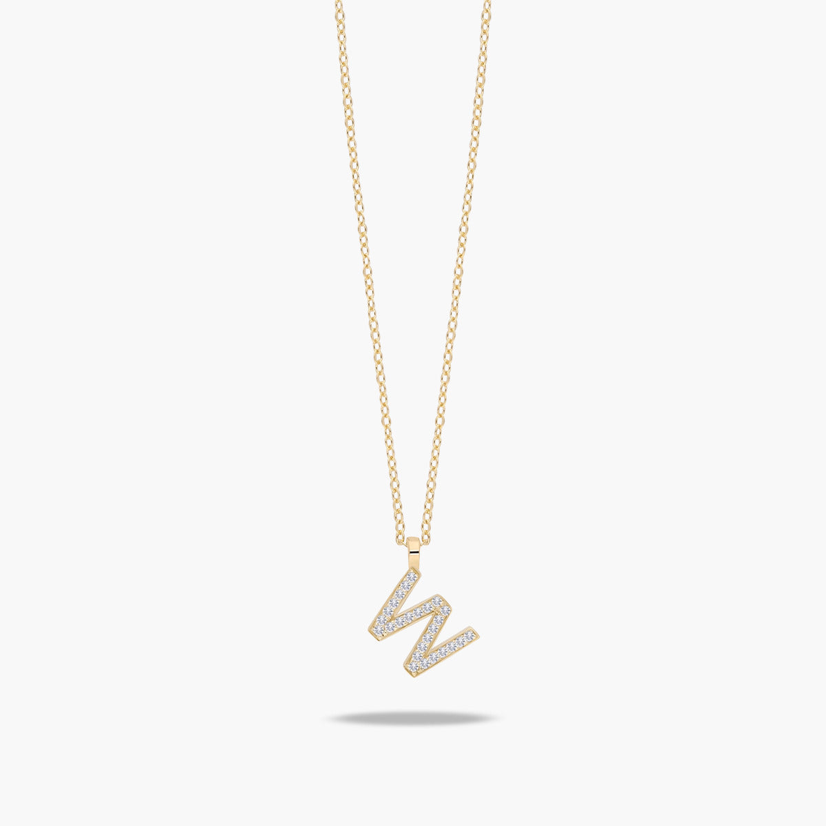 Collar de oro 18K circonitas W ABECEDARY