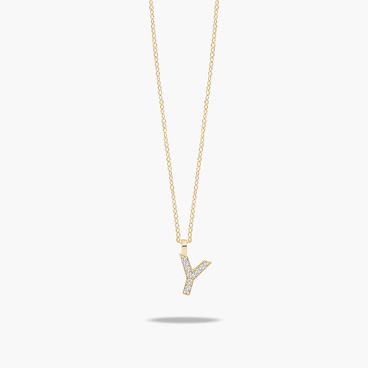 Collar de oro 18K circonitas Y ABECEDARY
