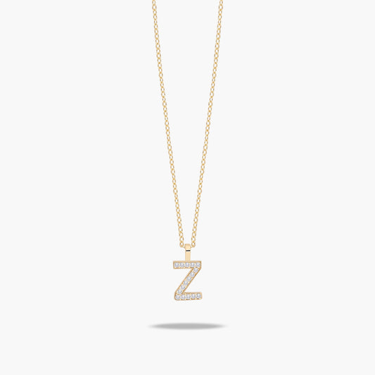 Collar de oro 18K circonitas Z ABECEDARY