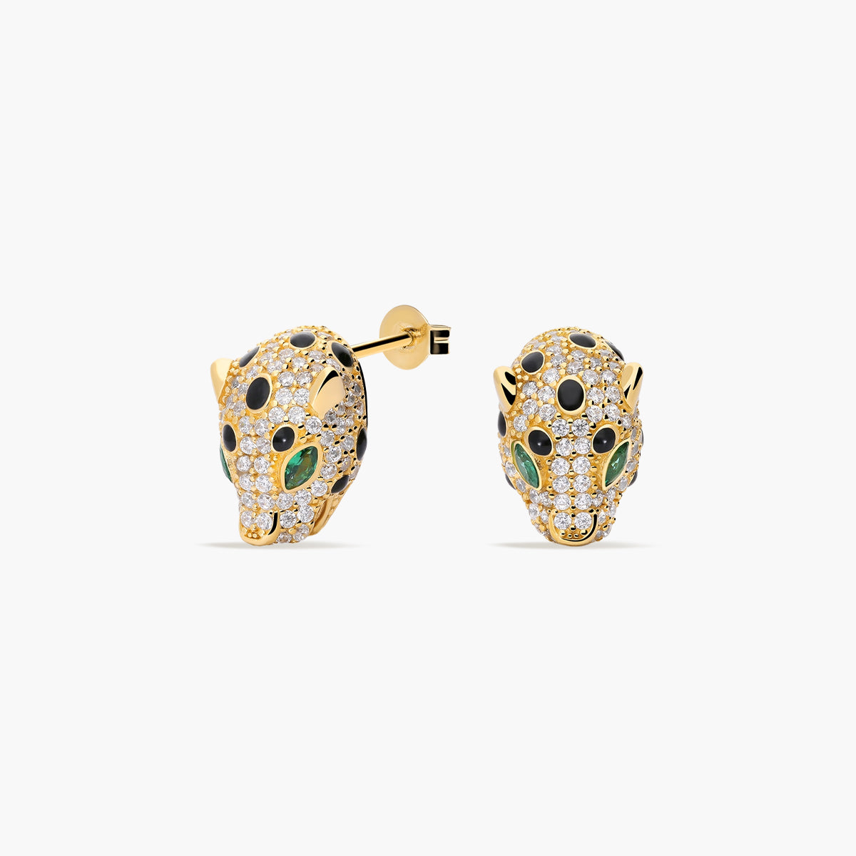 Pendientes de oro 18K circonitas 13 mm LEOPARD