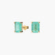 Pendientes de oro 18K cuarzo verde 8 mm