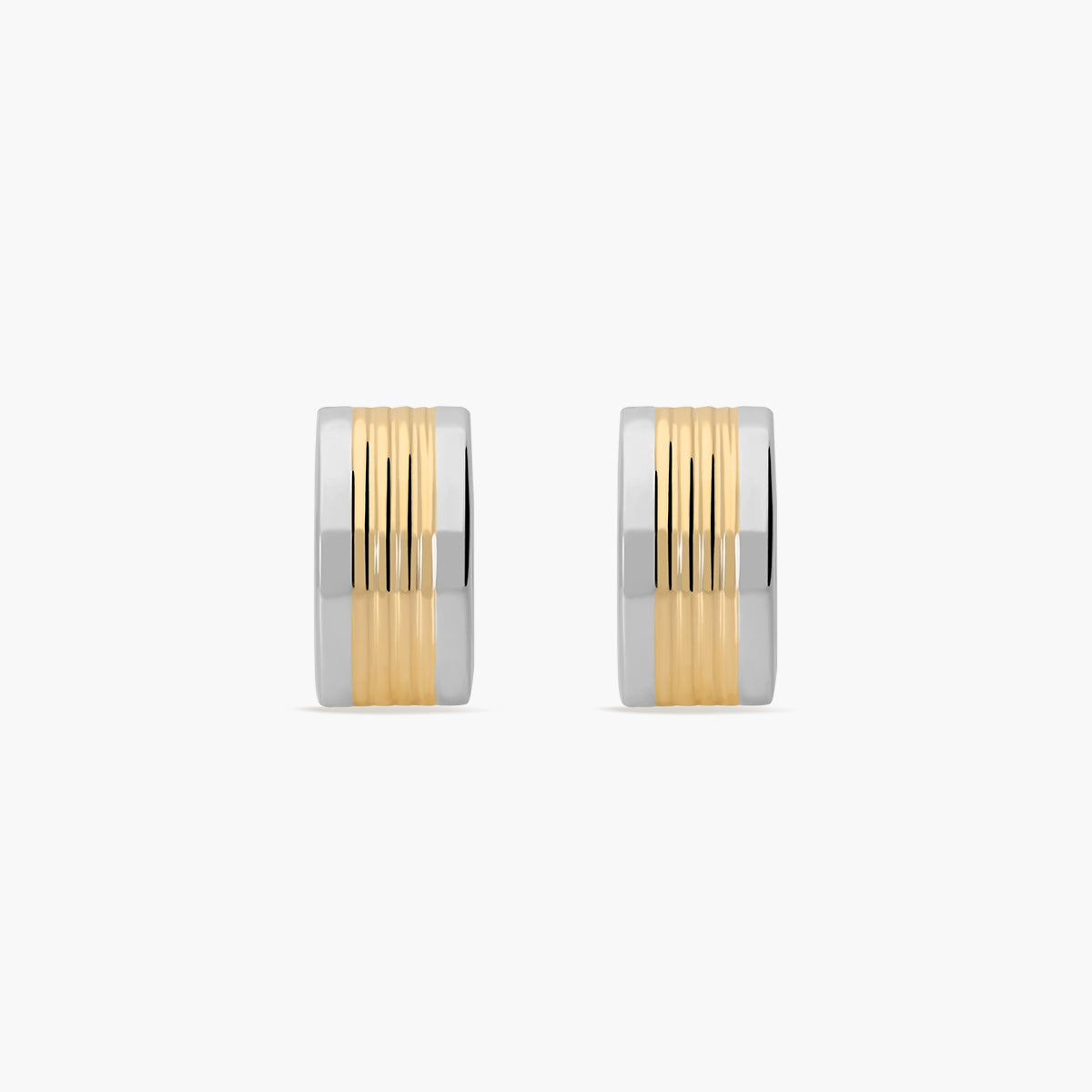 Pendientes de oro bicolor 18K 11 mm