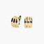Pendientes triple banda de oro 18K 9 mm