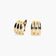 Pendientes triple banda de oro 18K 9 mm