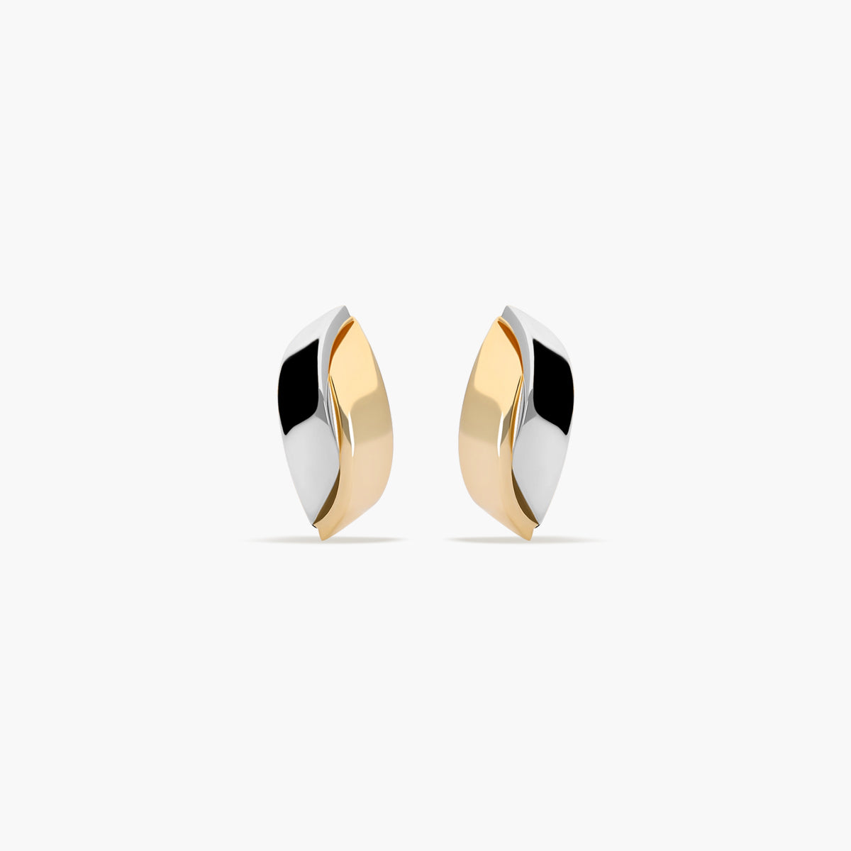 Pendientes de oro bicolor 18K 13 mm