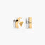 Pendientes de oro bicolor 18K circonita 12 mm