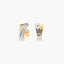 Pendientes de oro bicolor 18K circonitas 13 mm