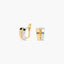 Pendientes de oro bicolor 18K circonita 10 mm
