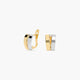 Pendientes de oro bicolor 18K circonita 10 mm