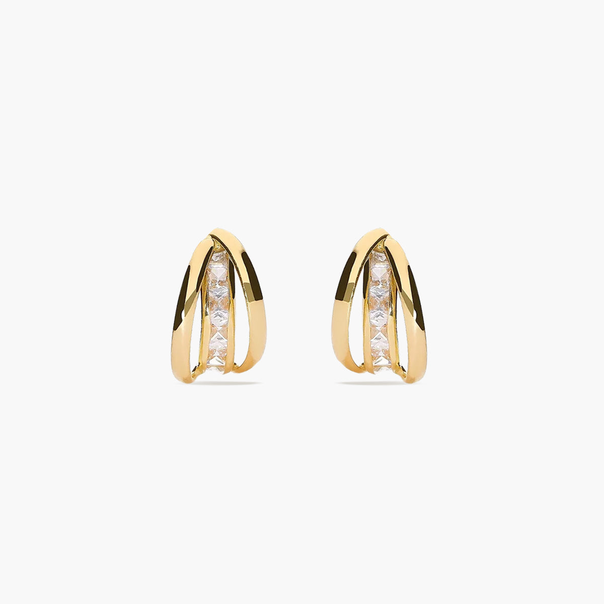 Pendientes de oro 18K circonitas bagué 13 mm
