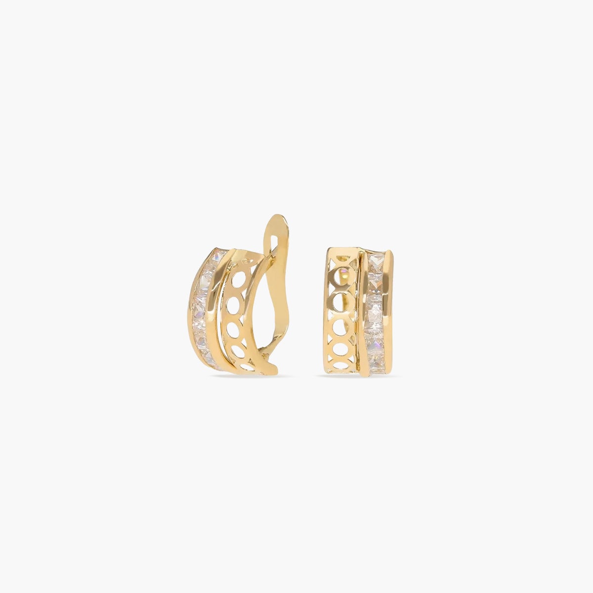 Pendientes de oro 18K circonitas bagué 12 mm