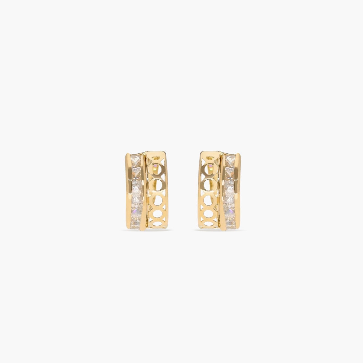 Pendientes de oro 18K circonitas bagué 12 mm