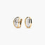 Pendientes de oro bicolor 18K circonitas bagué 15 mm