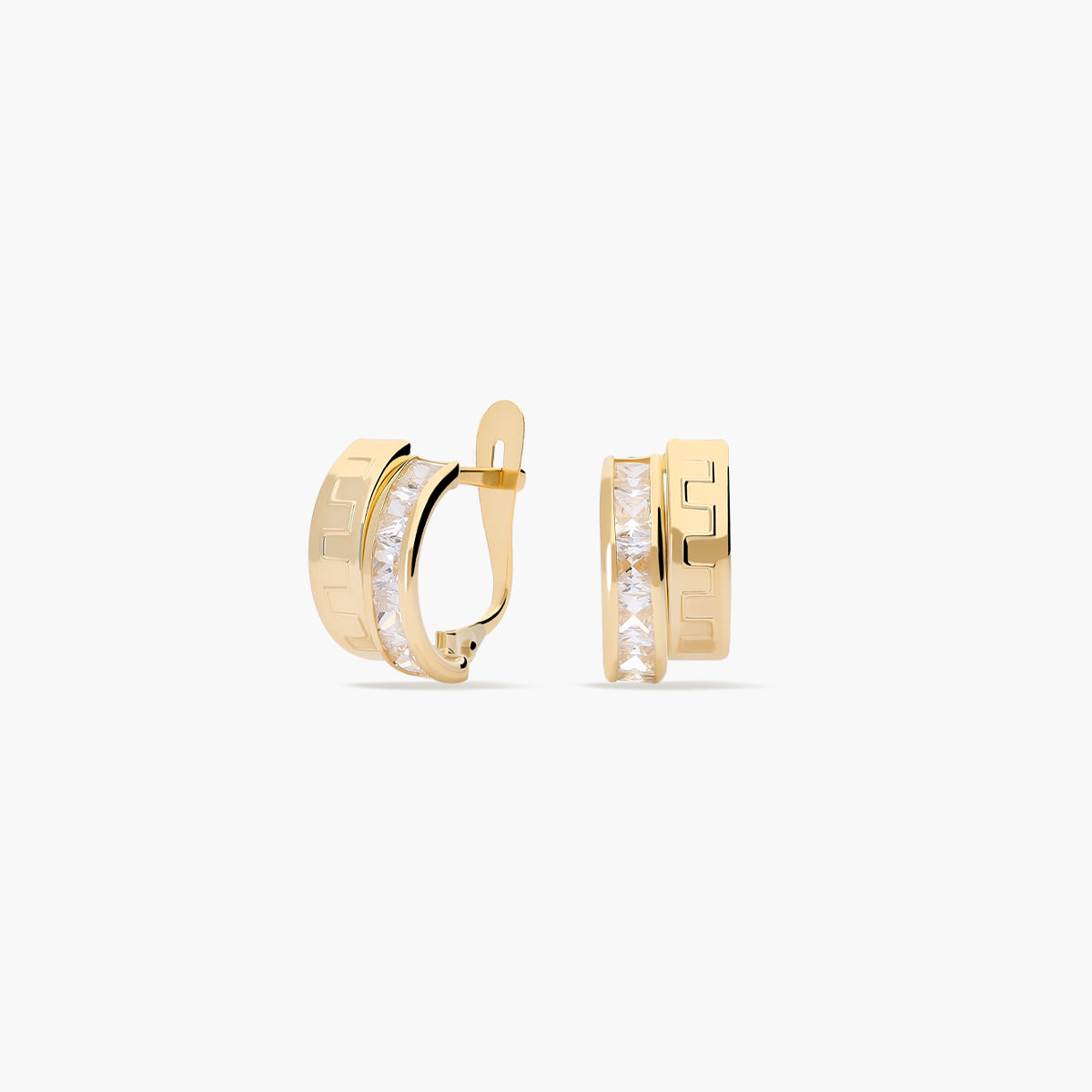 Pendientes de oro 18K circonitas bagué 12 mm