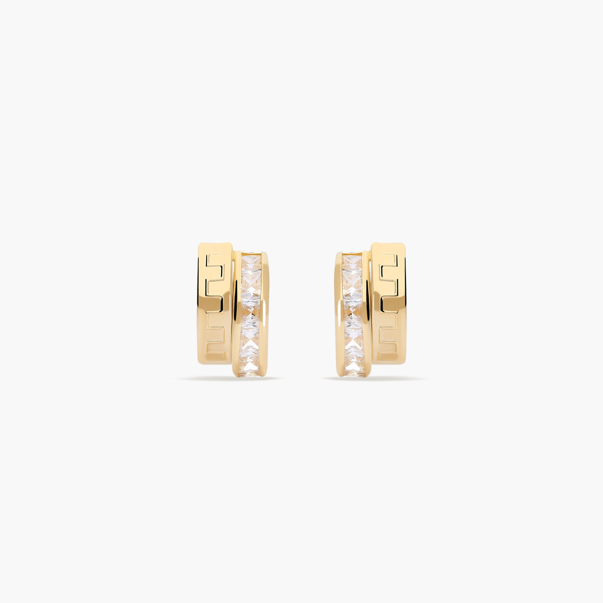 Pendientes de oro 18K circonitas bagué 12 mm